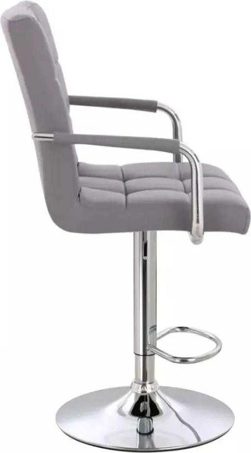 LuxuryForm DESIGN Barová stolička VERONA na striebornom tanieri - šedá