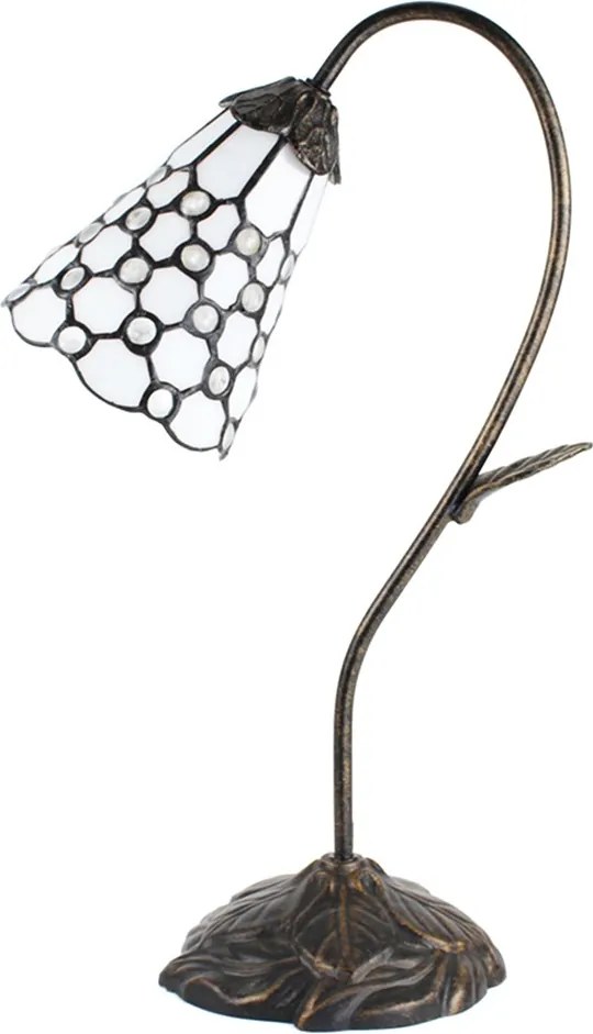 Stolná Tiffany lampa kamienky TransparentEye - 30*17*48 cm E14/max 1*25W