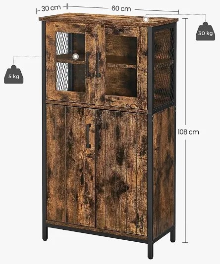 Komoda FIRA hnedá/čierna