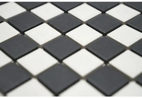 Keramická mozaika AT 149 čierna/biela, šachovnica 30,2 x 33 cm