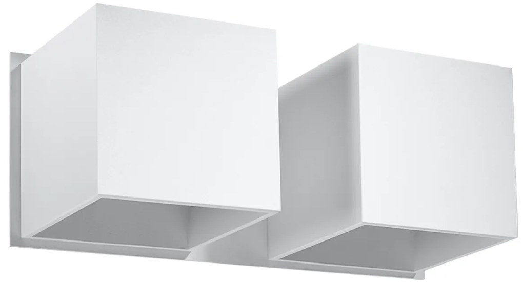 Nástenné svietidlo Quad, 2x biele kovové tienidlo