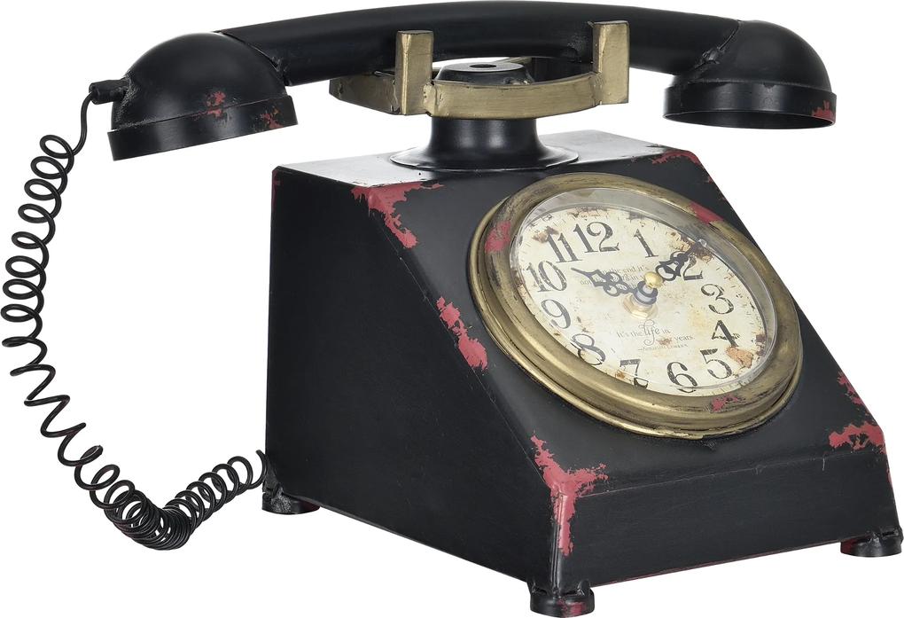 [en.casa]® Stolové hodiny v tvare telefónu - analógové - 33 x 20 x 19 cm - farebné