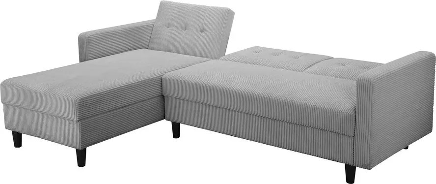 Svetlosivá menčestrová rozkladacia rohová pohovka Hartford – Støraa