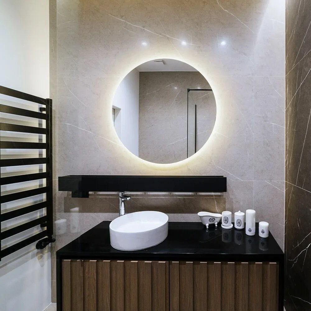 Zrkadlo okrúhle s led osvetlením fi 50 cm Teplé svetlo (3000K)