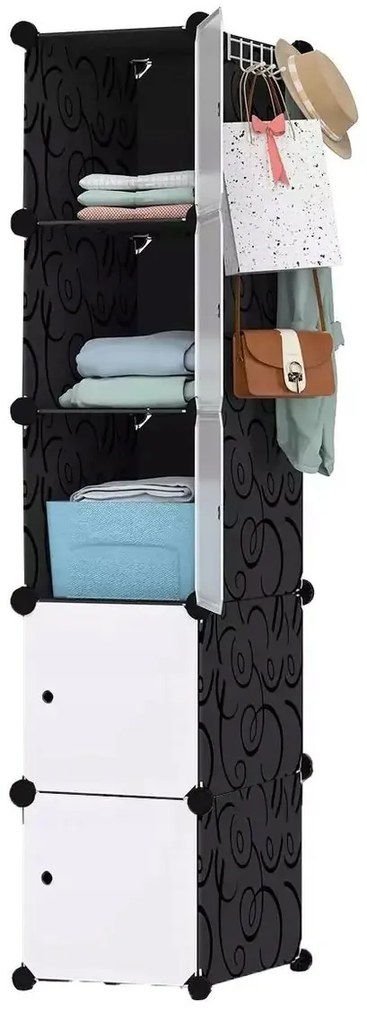 Hogler 3411 Variabilný policový systém 5 políc 175 x 37 x 47 cm, čierna
