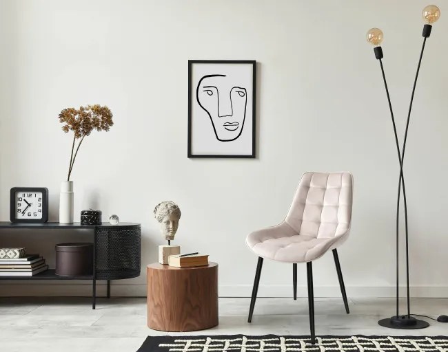 Jedálenská stolička NORMAN zamatová, béžová