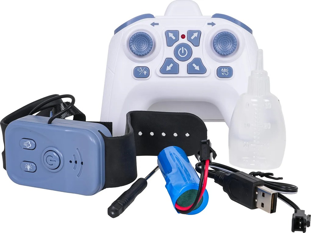 Ramiz Dymom ovládané vozidlo s diaľkovým ovládaním a hodinkami Biele