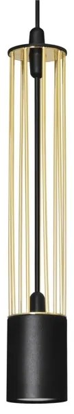 Luster na lanku BARS 1xGU10/20W/230V zlatá/čierna