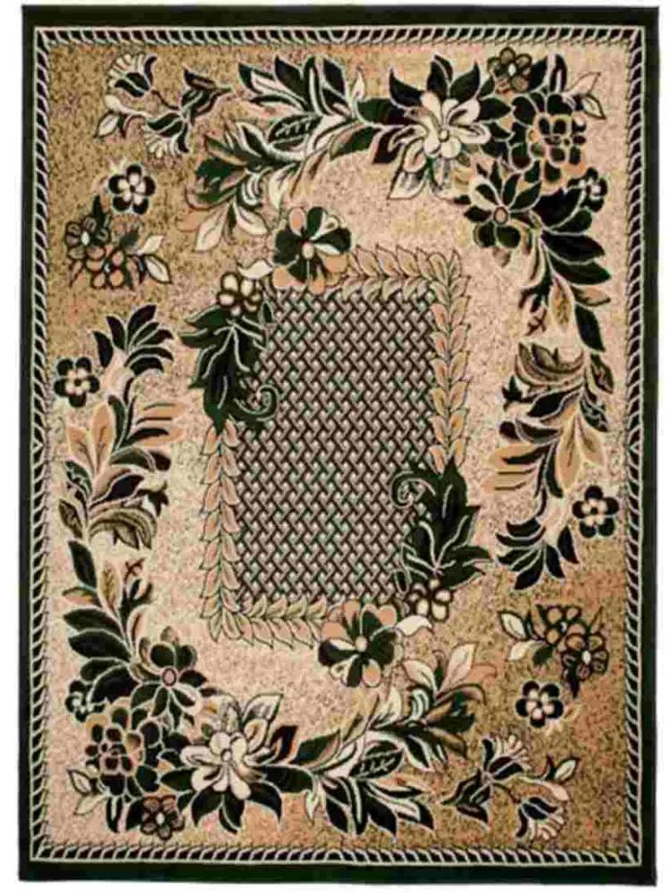 Kusový koberec PP Kvety zelený, Velikosti 100x200cm