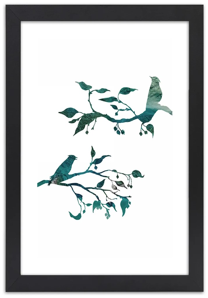 Gario Plagát Vtáky na konároch Farba rámu: Bez rámu, Rozmery: 40 x 60 cm