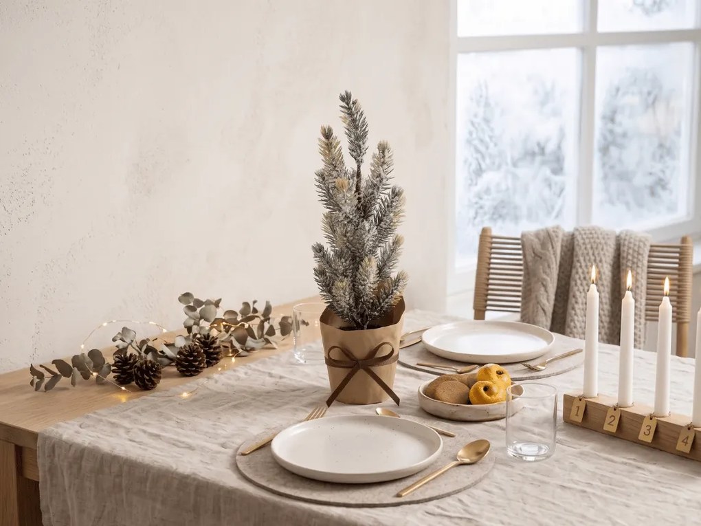 Dekoratívny vianočný stromček FROSTY TREE v kvetináči 22 cm