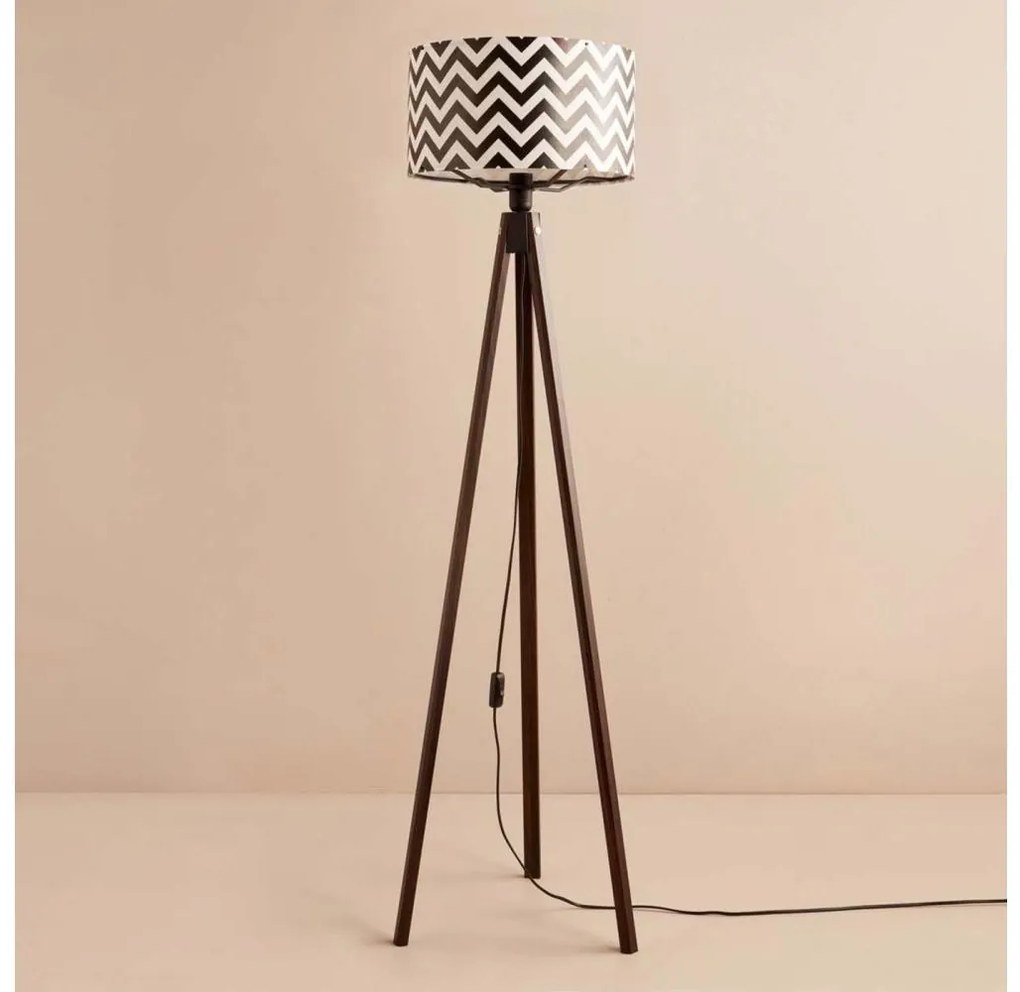 Stojacia lampa AYD 1xE27/40W/230V hnedá/čierna/biela+