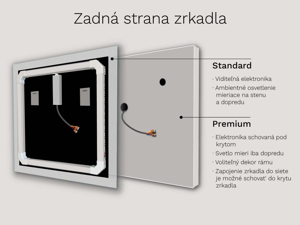 Zrkadlo do kúpeľne s LED osvetlením M23 premium