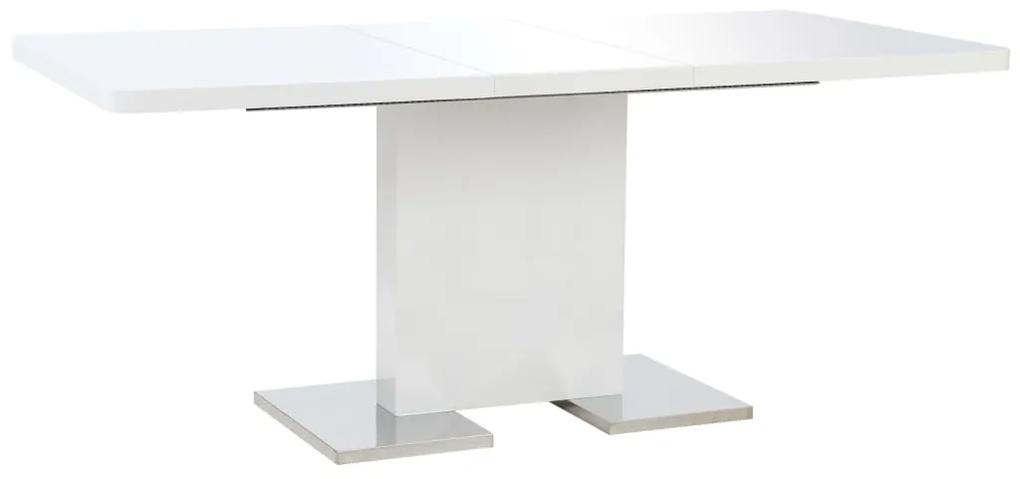Rozkladací kuchynský stôl z MDF 180x90x76 cm lesklý biely 247677