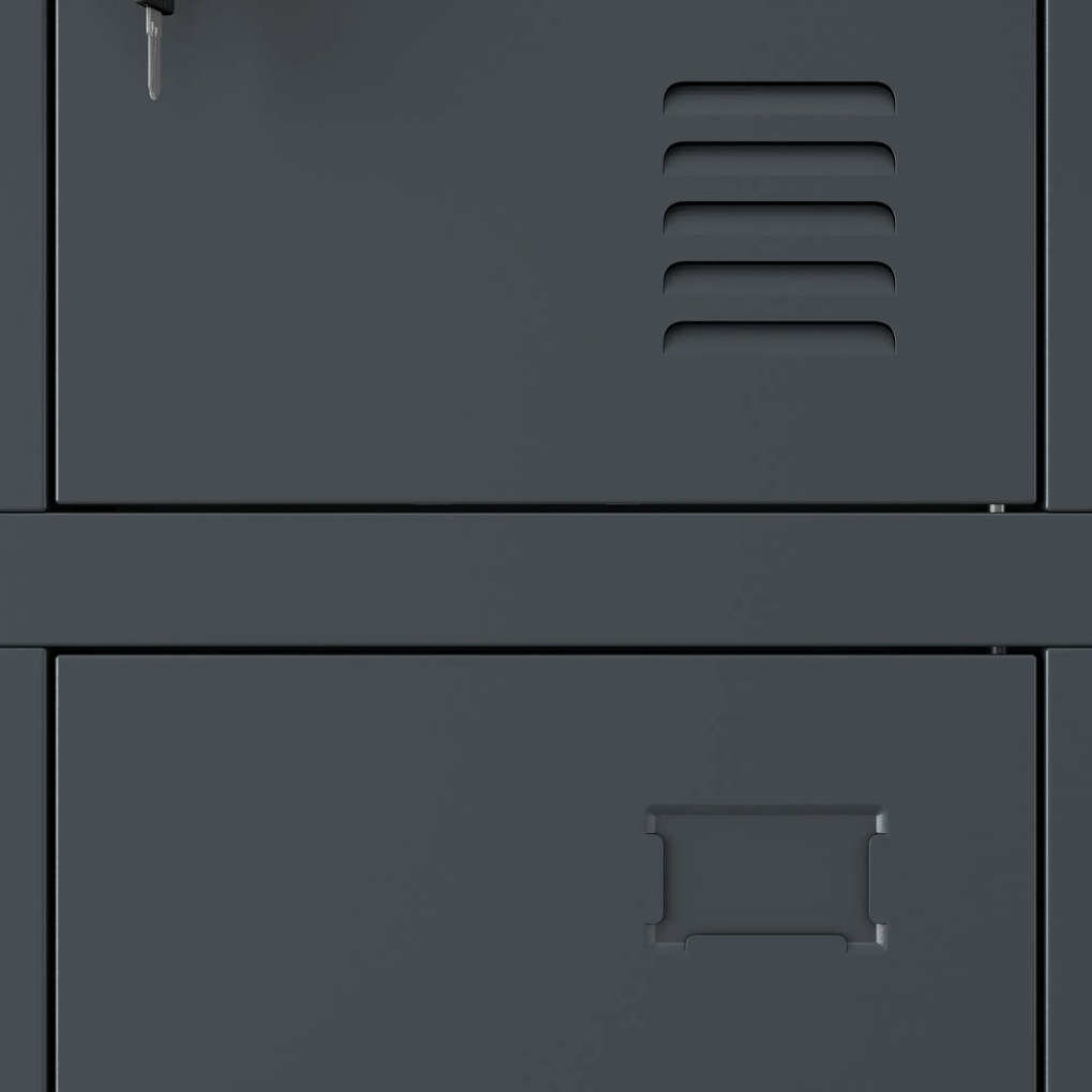 Kovová BHP desiatová skrinka MARCIN, 900 x 1850 x 400 mm, antracitová