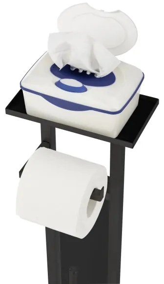 WENKO 71558800 - WC súprava DEBAR 21x70,5 cm nerez/čierna