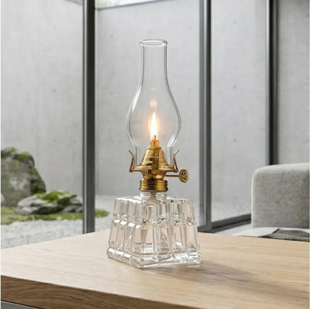 BRILAGI - Petrolejová lampa MERLIN číra/zlatá