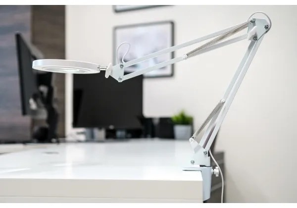 Brilagi - LED Stmievateľná stolná lampa s lupou LED/12W/5V 3000/4200/6000K biela