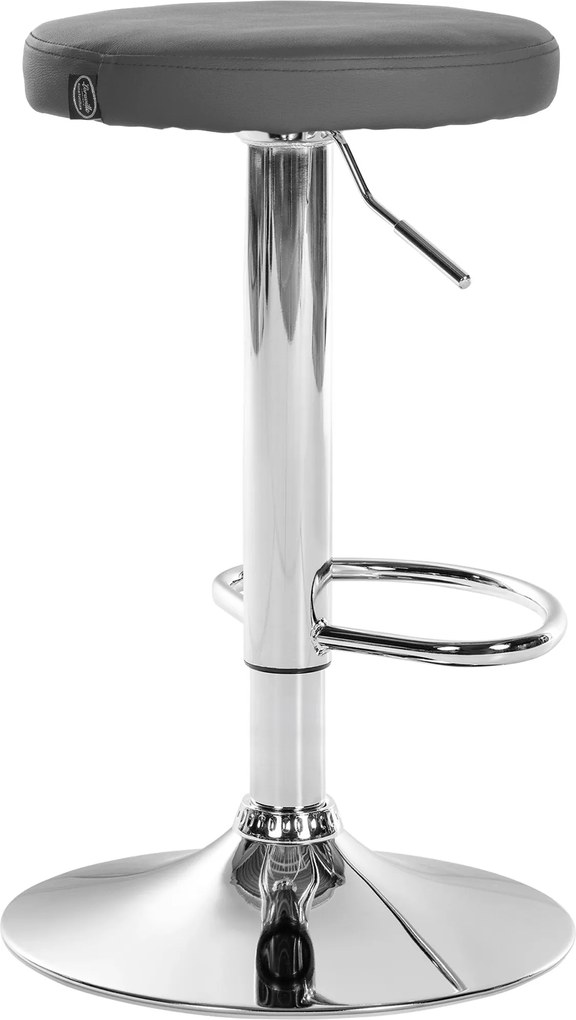 Barová stolička Ponte - koženka, chróm rám - Sivá