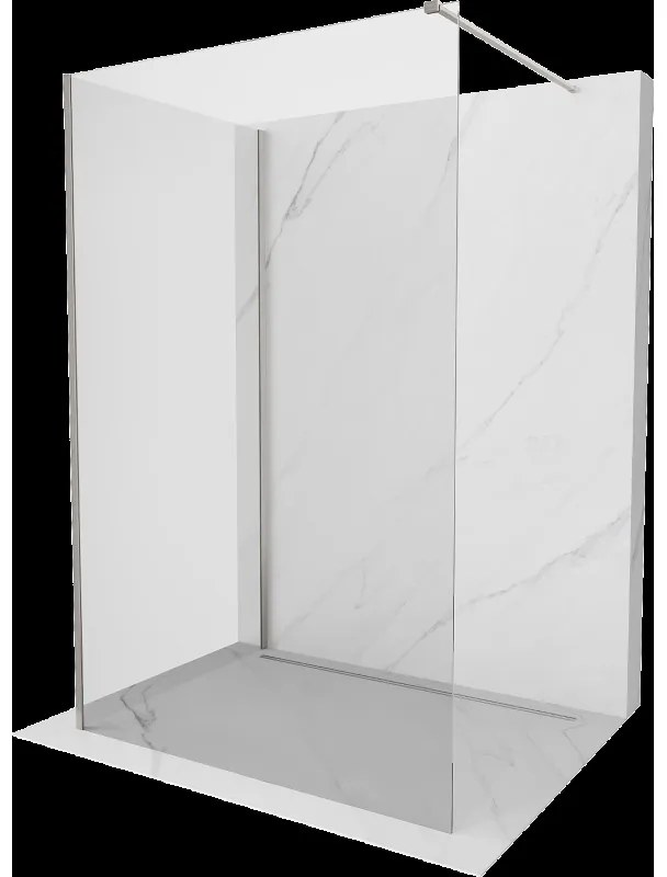 Mexen Kioto sprchová zástena Walk-in 140 x 110 cm, transparentná, brúsený nikel - 800-140-212-97-00-110