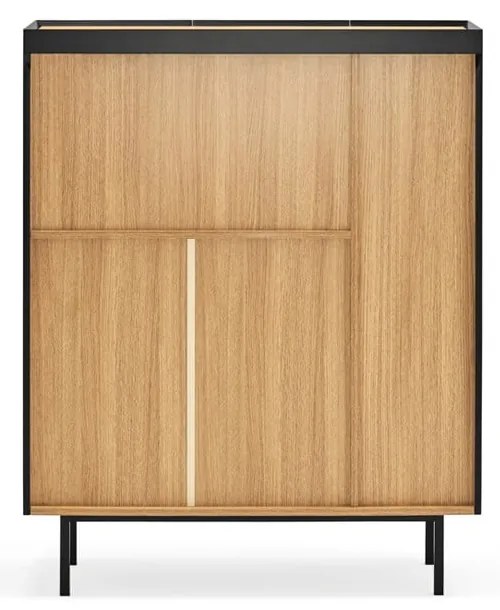 Čierna vysoká komoda v dekore duba 95x120 cm Arista – Teulat