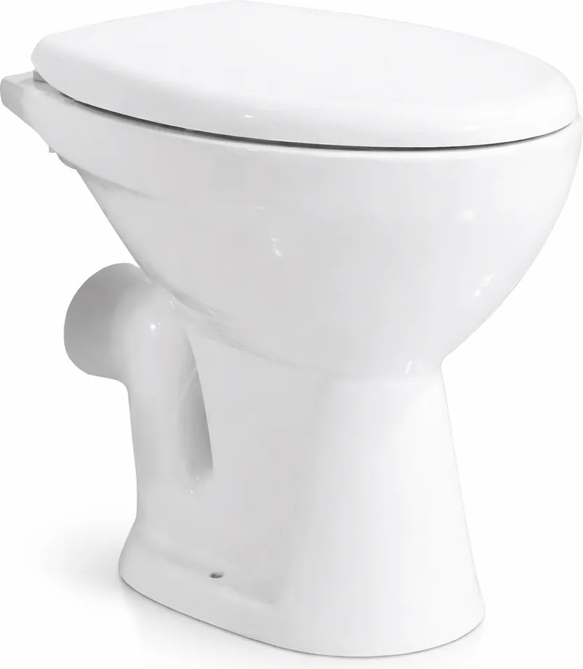 CORI || WC misa s hlbokým splachovaním a sedátkom, keramika, biela, zadný odpad