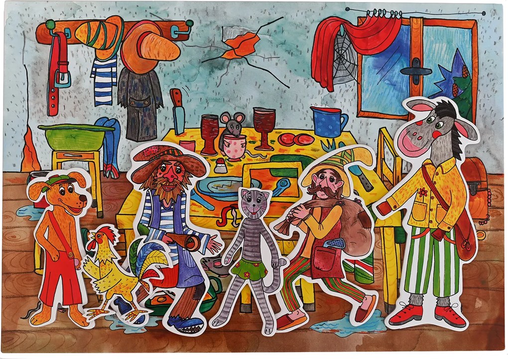 MARIONETINO Bábky a kulisy k rozprávke Brémski muzikanti