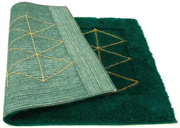 Kúpelňový koberček Jarpol Agadir Lurex 13 zelený / zlatý