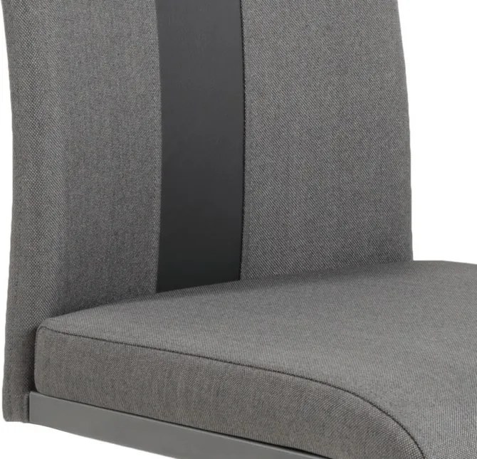 Jedálenská stolička Amber, šedá látka / ekokoža