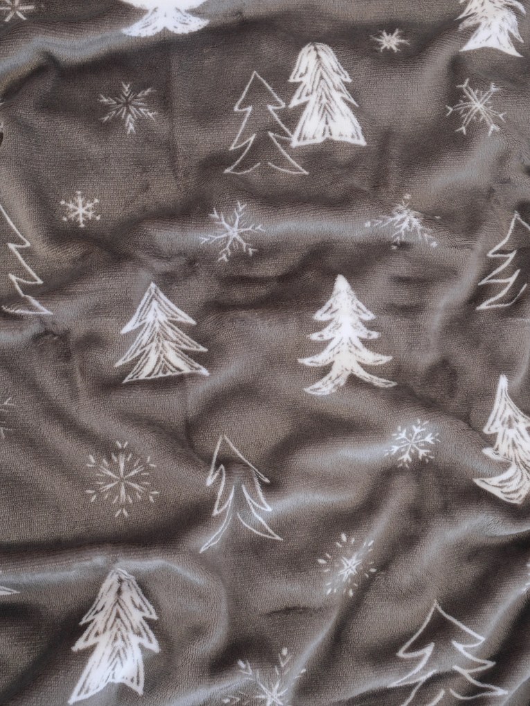 Baránková deka mikroplyš Exclusive 150 × 200 cm – Stromčeky sivá