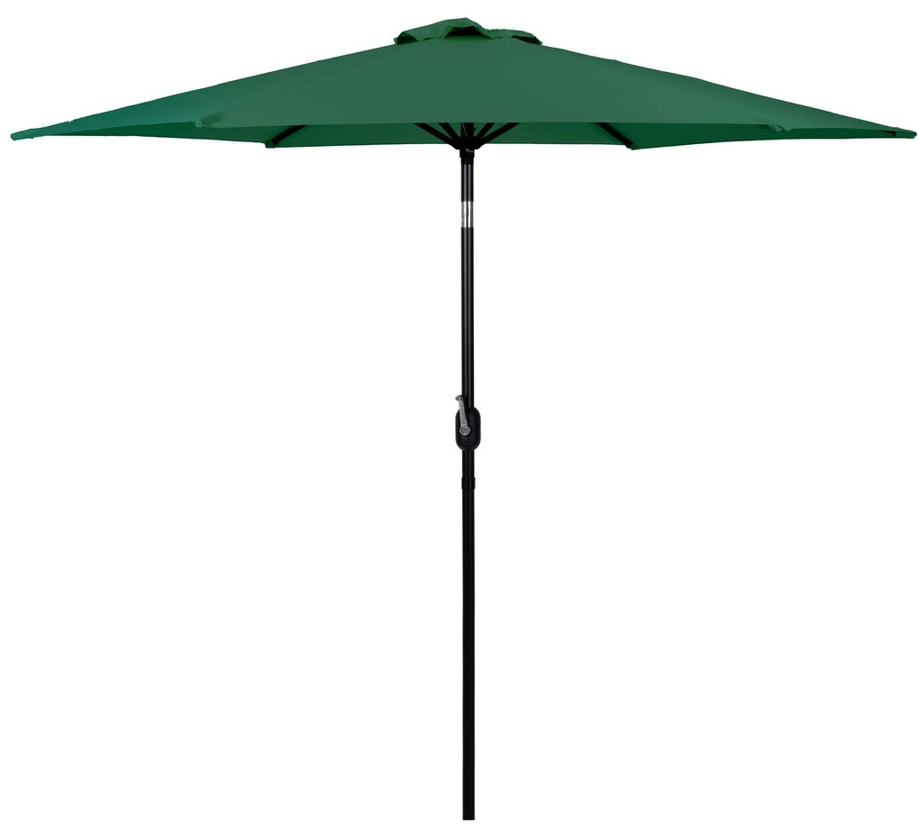 MultiGarden Veľký šikmý záhradný slnečník s kľukou, 270 cm, 6 rebier - zelený MultiGarden