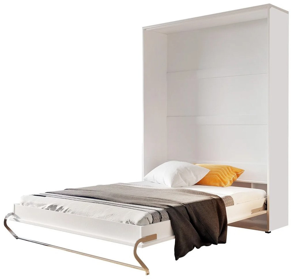 Sklápacia posteľ Concord Pro I, Farby: biely / biely lesk, Rozmer postele: 90x200