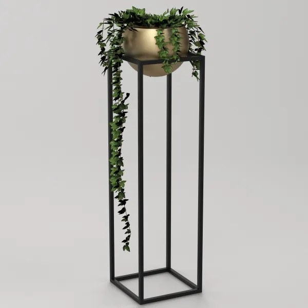 Kovový kvetináč 111,3x29 cm čierna/zlatá