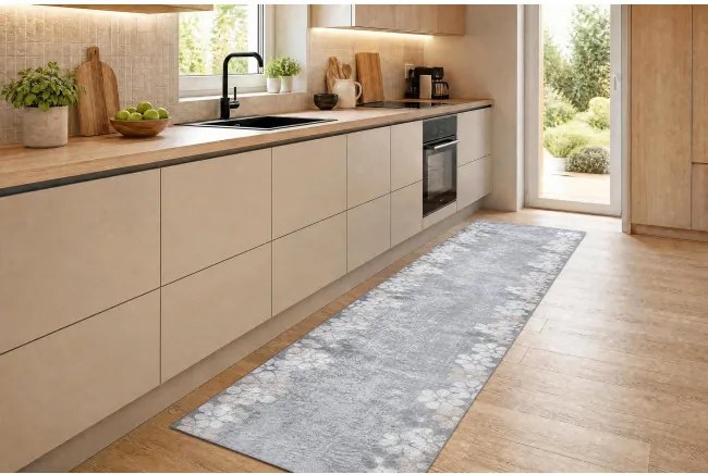 Protišmykový behúň LOTUS CLOVER 60960 sivý - hotový rozmer