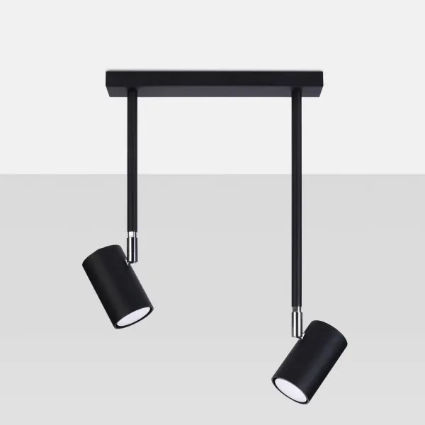 Sollux SL.1075 - Luster na tyči NORANO 2xGU10/40W/230V čierna
