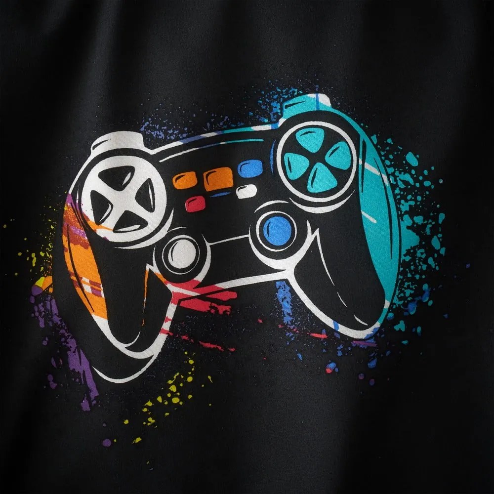 Čierna napínacia detská plachta na dvojlôžko 135x190 cm Game Over – Catherine Lansfield