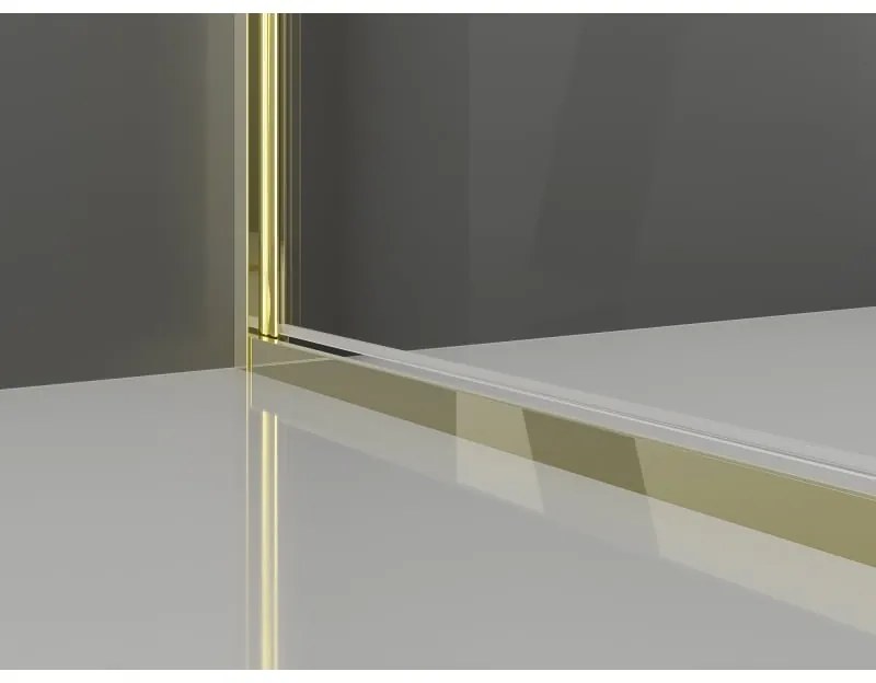 Mexen Exo, výklopný sprchový kút 90 x 95 cm, číre sklo, zlatá, 817-090-095-50-00
