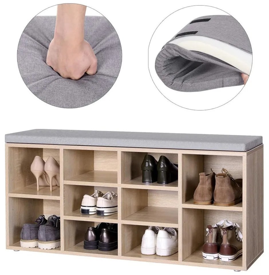 Polica na topánky so sedením VASAGLE LHS10NL