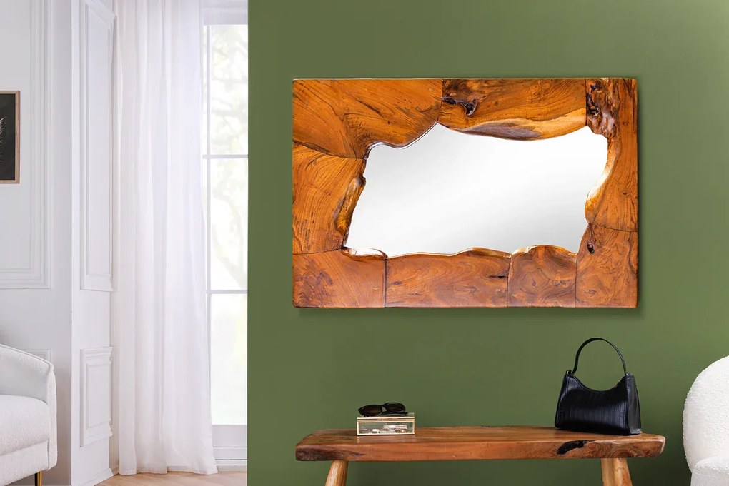 Zrkadlo MOSAIC 90 cm z masívneho teakového dreva