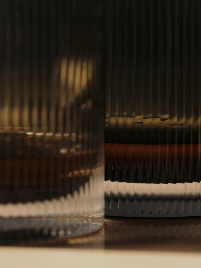 Ferm Living Poháre Ripple Tumbler Smoked Grey – set 2 ks