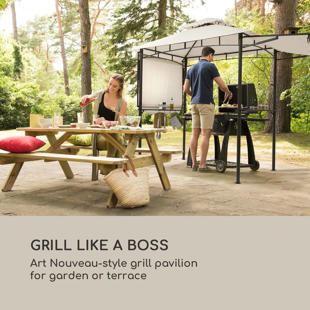 Blumfeldt Steakhouse Wings, altánok, 244 x 260 x 152 cm, 160 g/m², polyester, oceľ, béžový