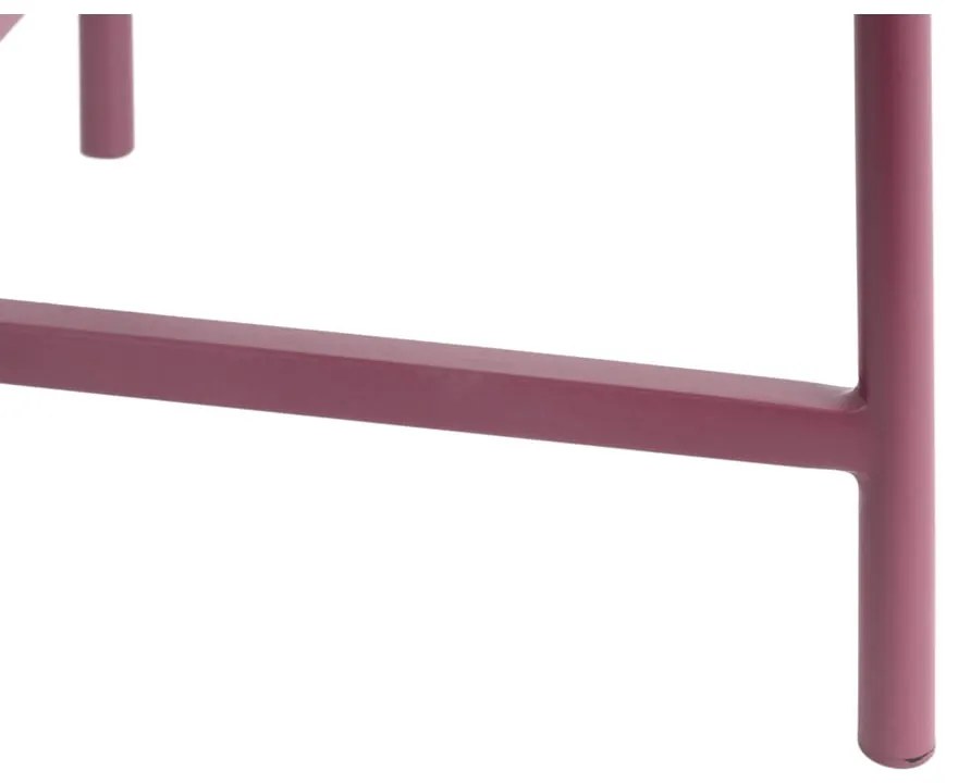 Ružovofialový kovový okrúhly konferenčný stolík ø 50 cm Meseta – Leitmotiv