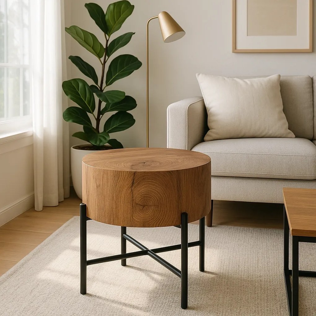 PROXIMA.store - Minimalistický okrúhly konferenčný stolík CEVES FARBA: čierna