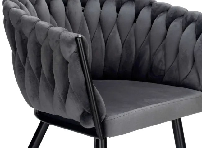 Jedálenská stolička COFTON zamatová, čierna / grafitová