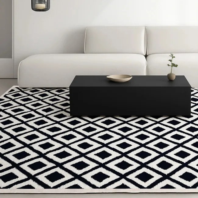 Koberec POLO čierny / biely