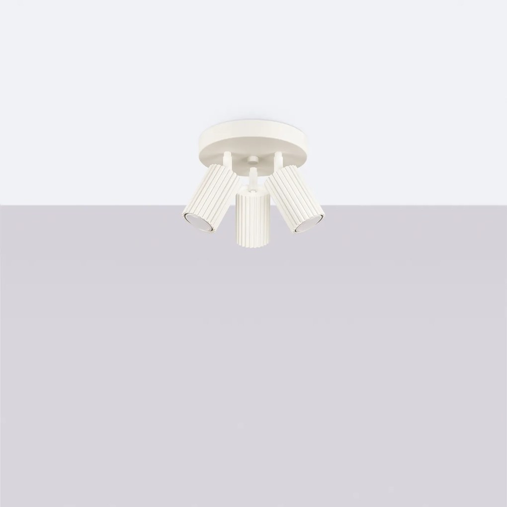 Stropné svietidlo Karbon, 3x béžové kovové tienidlo, (možnosť polohovania)