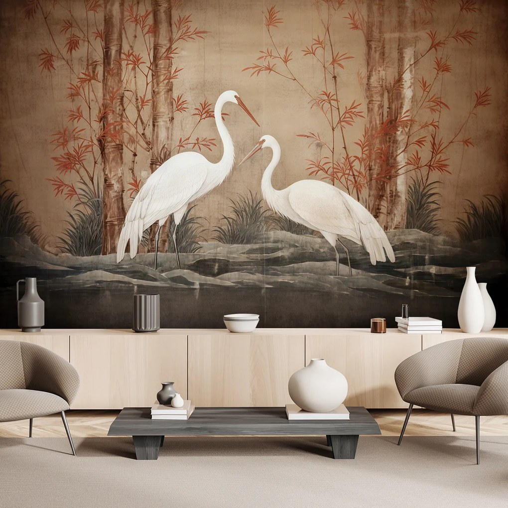 Gario Fototapeta Orientálne vtáky a stromy Materiál: Vliesová, Rozmery: 250 x 175 cm