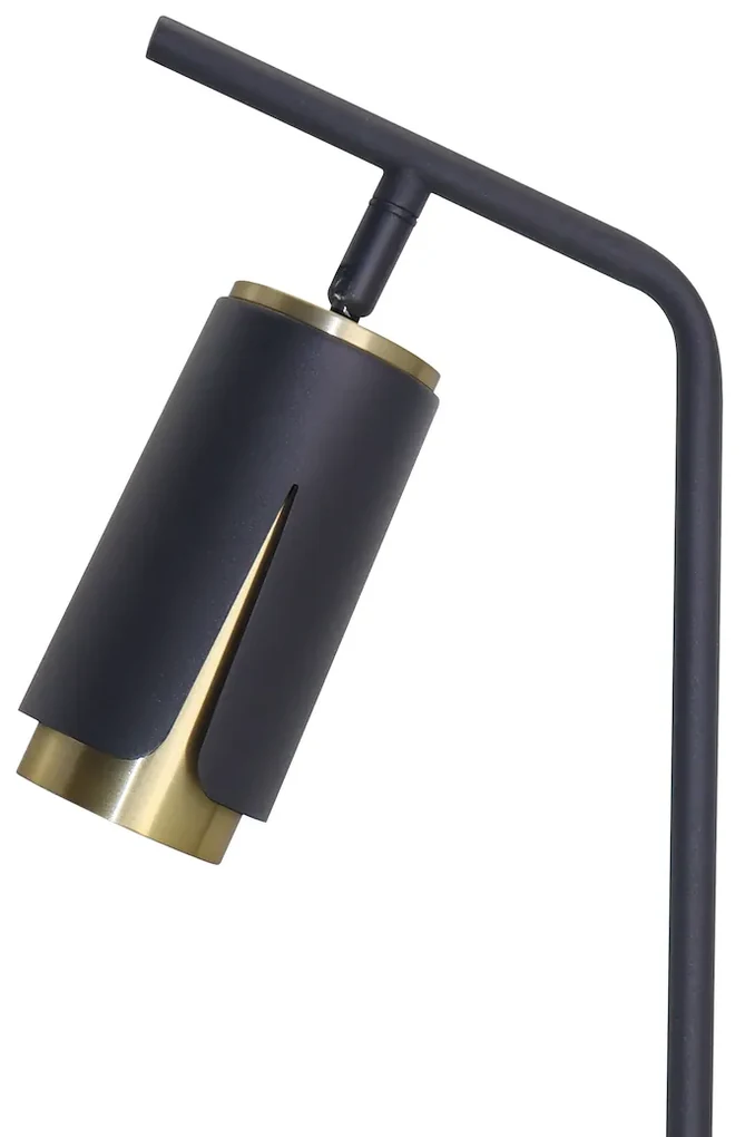Stolná lampa Flower, 1x čierne/zlaté kovové tienidlo, b