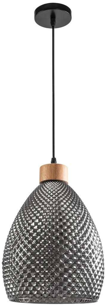 Toolight - Retro sklenená stropná lampa E27 60W APP897-1CP, čierna, OSW-05697