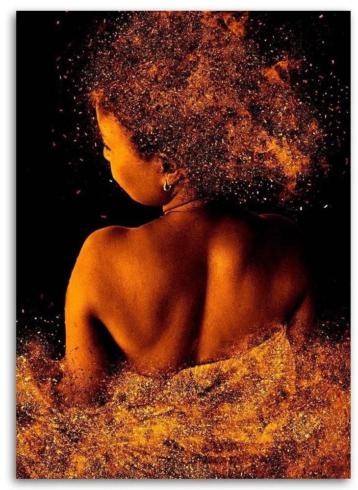 Obraz na plátně Krásná žena Zlatý prach - 40x60 cm